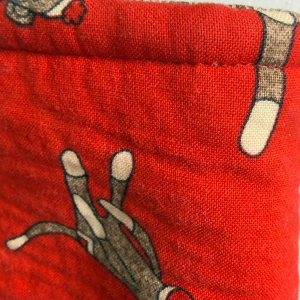 Handmade Sock Monkey Tote Bag, Red Brown Corduroy Bottom,‎ Organizer, Cute